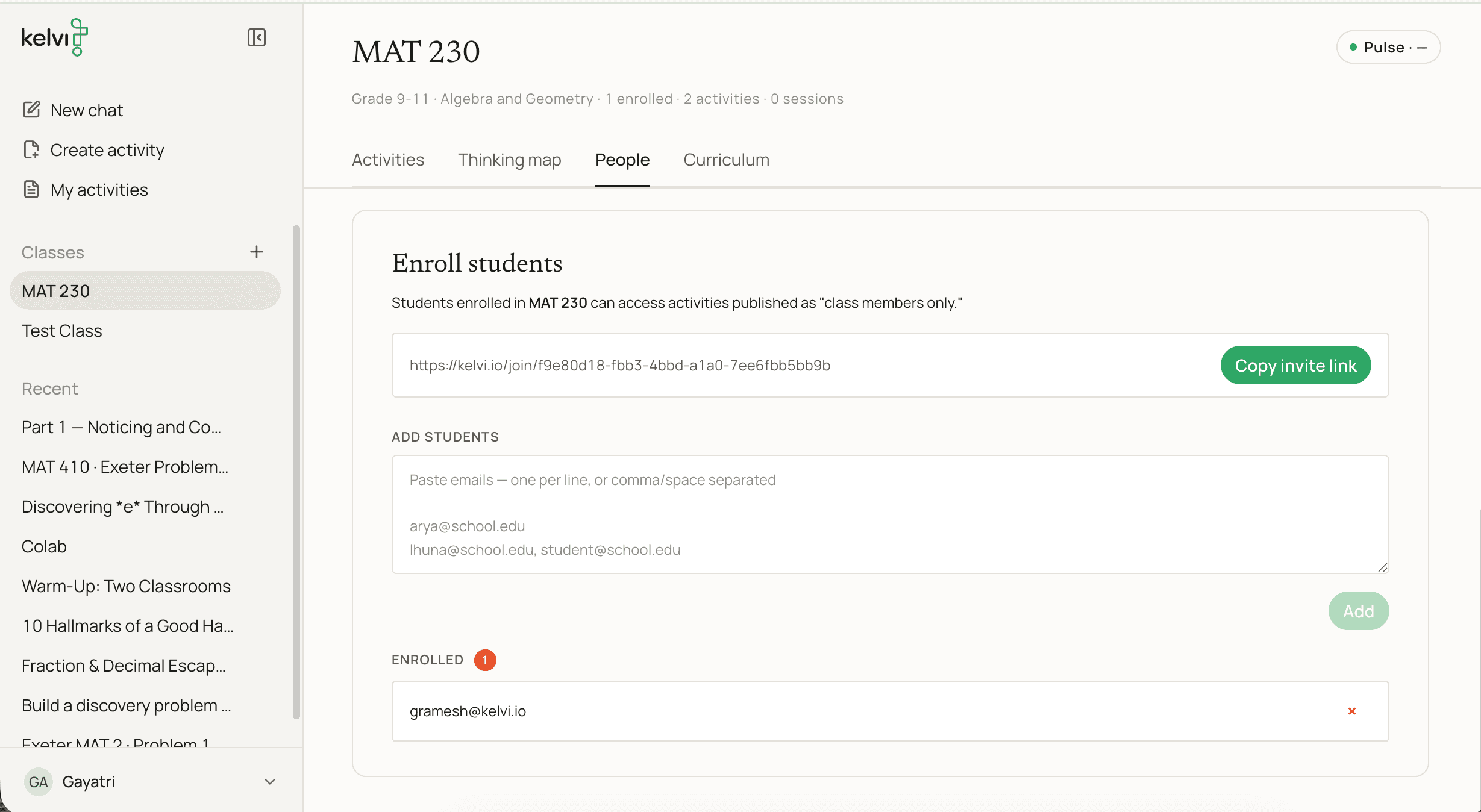 Enroll students and add co-teachers in Kelvi